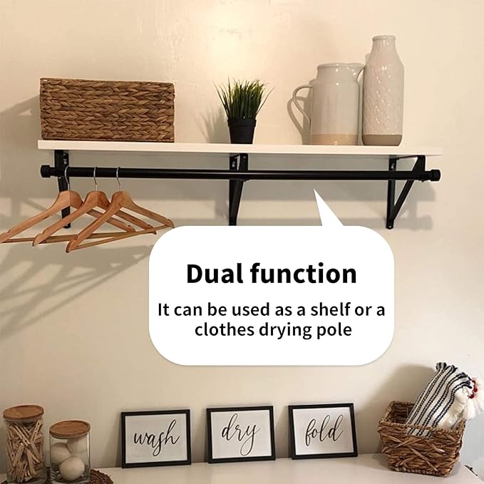 Heavy Duty Closet Rod & Shelf Brackets Clothes Hanger Pole Support Bracket - Image 5