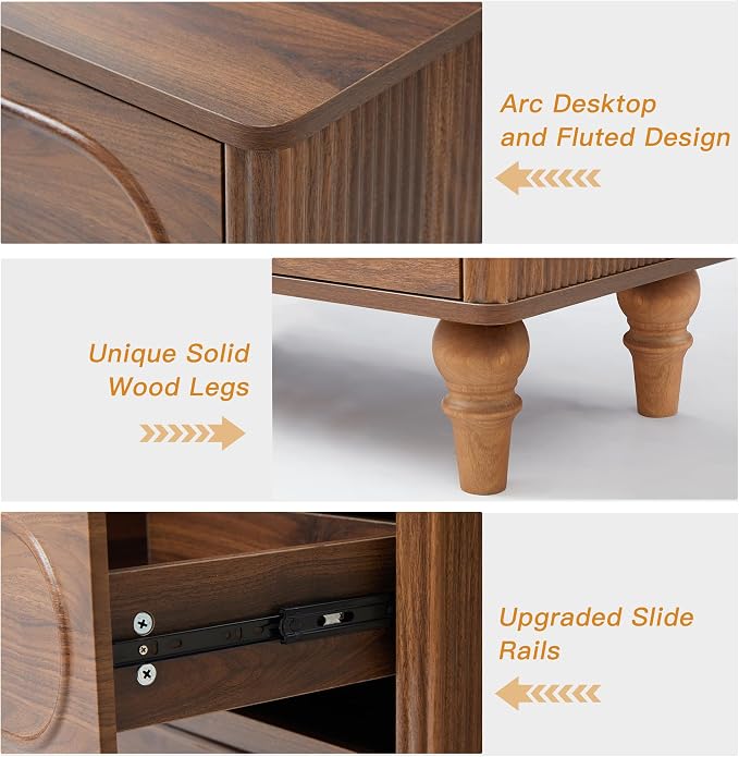 ORRD Fluted 7 Drawer Dresser for Bedroom, Modern Mid Century Chest of Drawers - Image 5