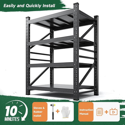 Letaya 2000LBS Storage Shelves Heavy Duty, 4 Tier Adjustable Utility Rack Shelf - Image 9