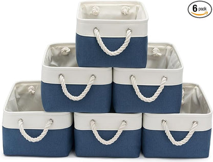 13.8x9.8x6.7 Inch Fabric Small Storage Bins by VQRTEXAStorageBasket