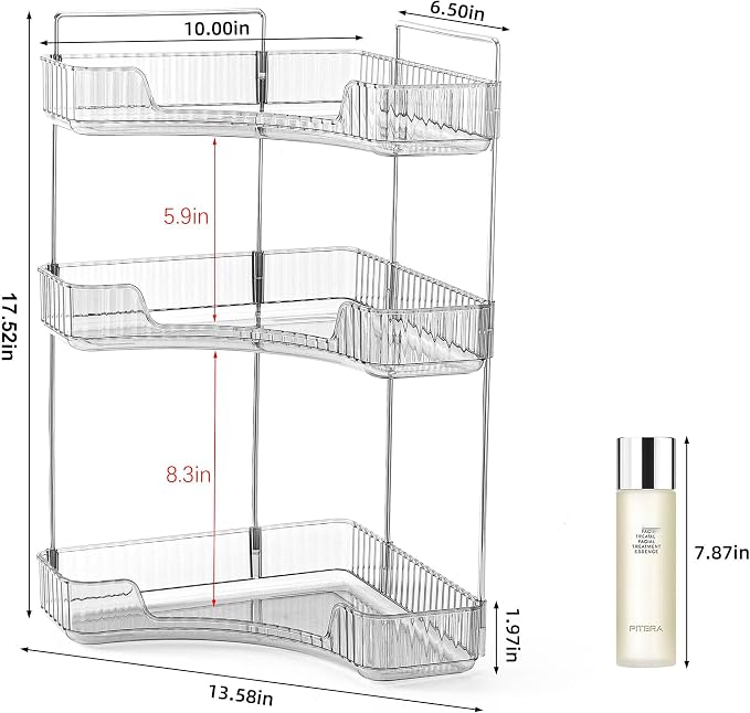 Corner Bathroom Countertop Organizer, Vanity Organizer Trays - Image 2