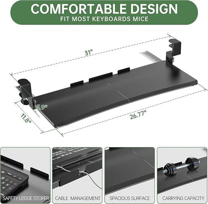 Large Keyboard Tray Under Desk - Image 7
