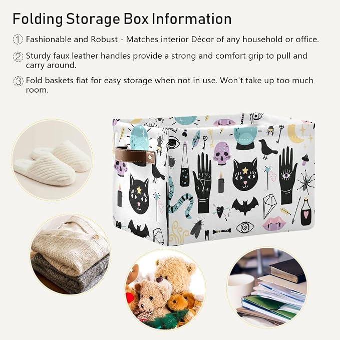 ZAZYXTJ Witch Storage Basket for Shelves Open Storage Bin 2Pack | Foldable - Image 5
