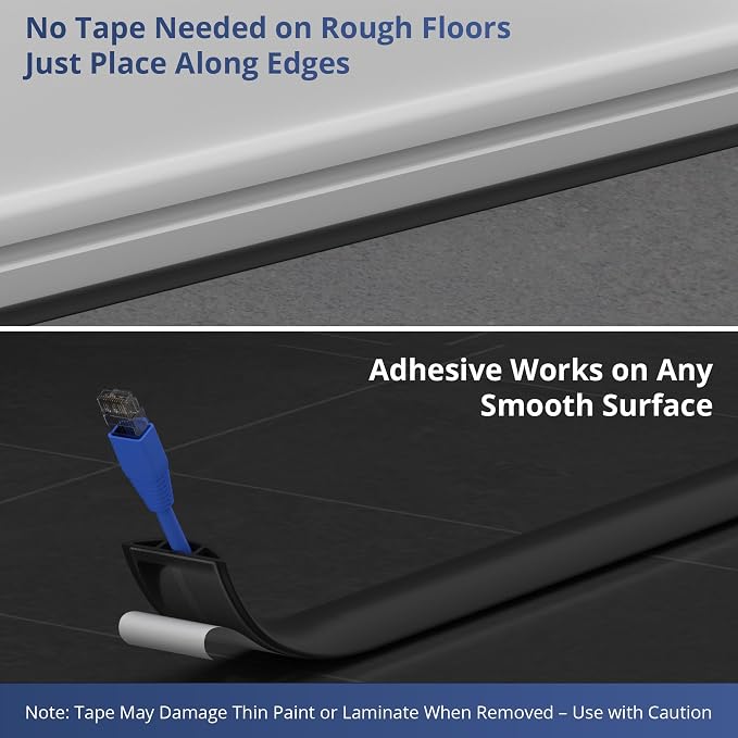 ZhiYo 10ft Cord Covers for Wires on Floor, Cord Hider Floor Hide Extension Cords - Image 4