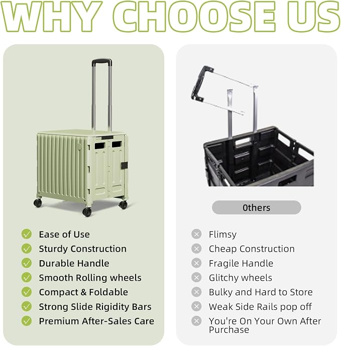 Heavy Duty Rolling Cart for Stairs：Collapsible Utility Crate - Image 5