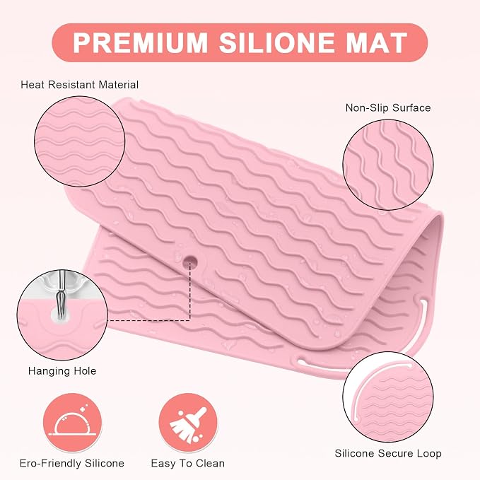 Plus Size Silicone Heat Resistant Mat, Portable Travel Hot Tools Pad Cover - Image 3