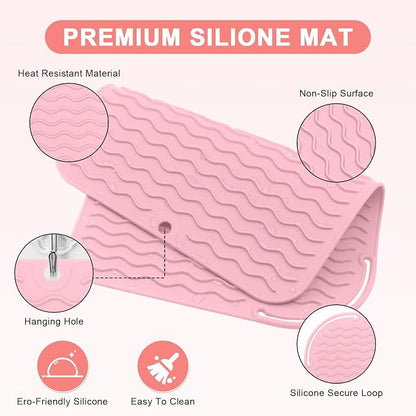 Plus Size Silicone Heat Resistant Mat, Portable Travel Hot Tools Pad Cover - Image 3