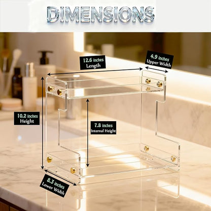 NEWRAIN Bathroom Organizer Countertop, Makeup 2-Tier Organizer Counter Organizer - Image 5