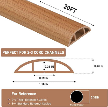 Floor Cord Cover Self Adhesive Cord Hider Floor Extension Cord Covers - Image 2