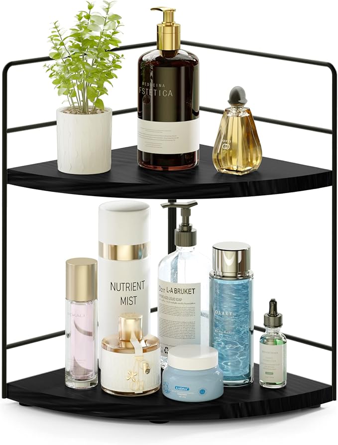 ZGO 2-Tier Bathroom Counter Organizer, Corner and Makeup Organizer by ZGO