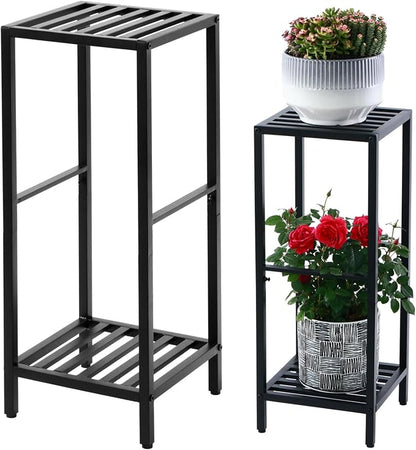 Party Zealot 2 Packs of 2-Tier Tall Metal Square Plant Stand 31” Heavy-Duty - Image 8