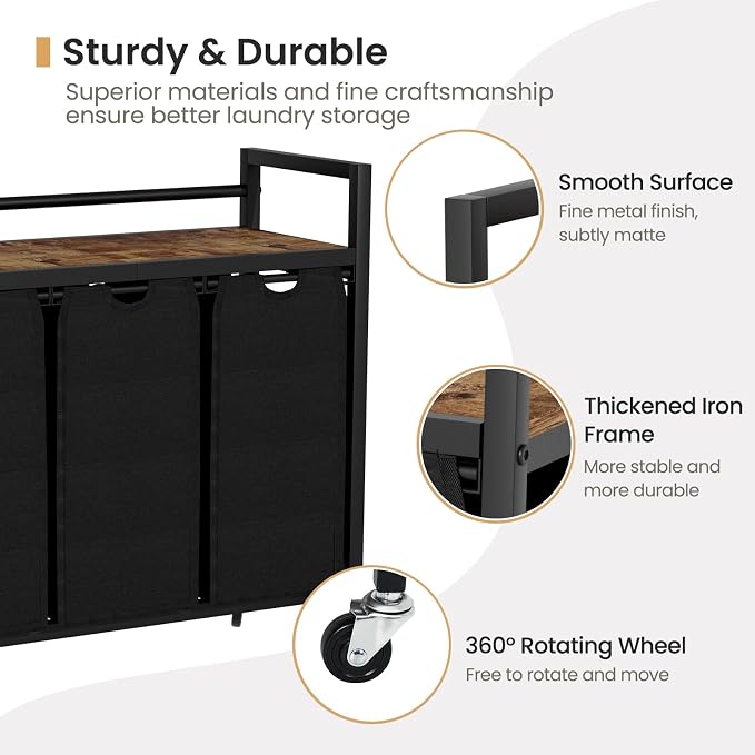 Laundry Hamper, Laundry Basket, Laundry Sorter - Image 4