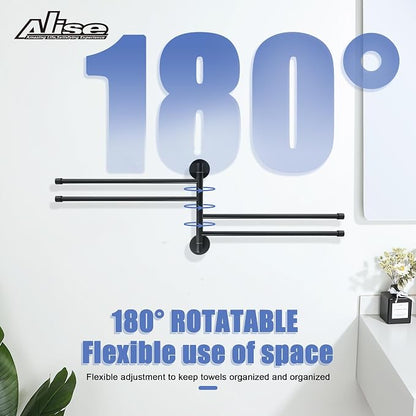 Alise Swivel Towel Rack, Folding 4 Arms Hand Towel Bars Towel Hanger - Image 5