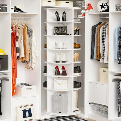 7 Tier Rotating Shoe Rack Tower, 360° Round Rotating Storage Tower, Living Room - Image 6