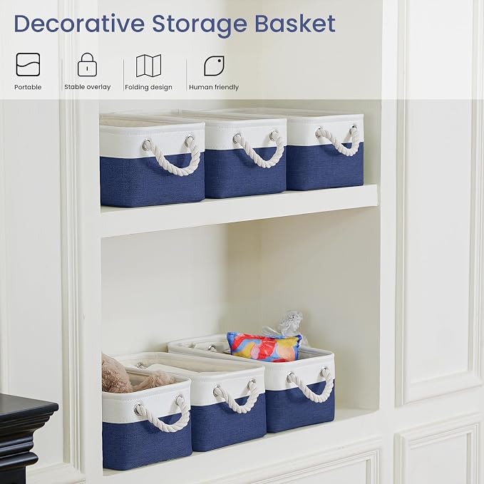 11.8x7.9x5.2 Inch Fabric Small Storage Bins - Image 5