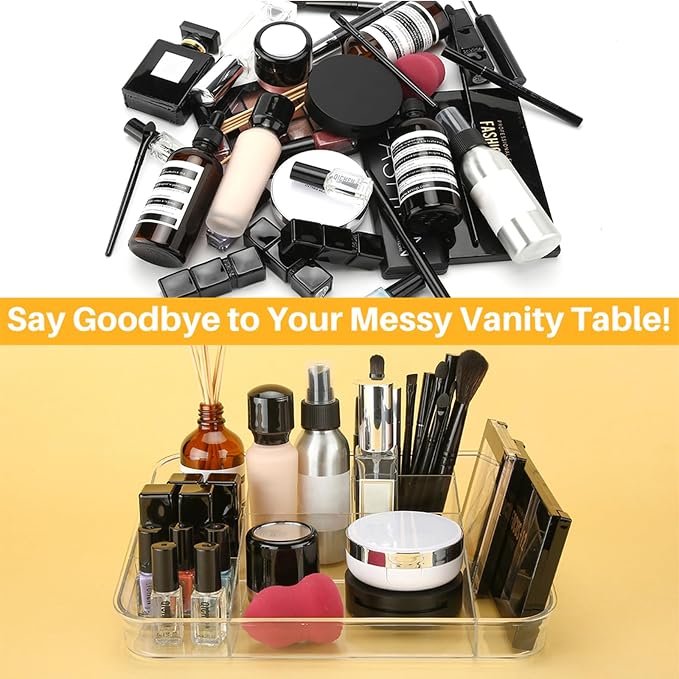 SUNFICON Makeup Tray Organizer Cosmetic Display Case Office Stationery Storage - Image 10