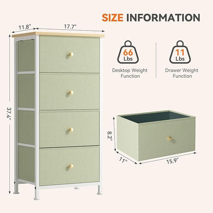 Sweetcrispy Dresser for Bedroom, 4 Drawer Storage Cabinet, Tall Nightstand | - Image 3