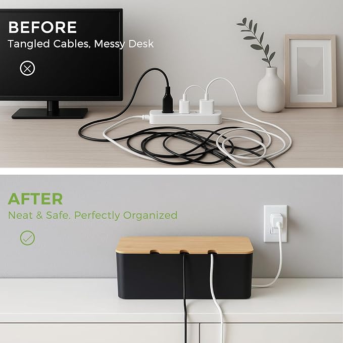 Cable Management Box, Cord Cable Organizer Box - Image 5