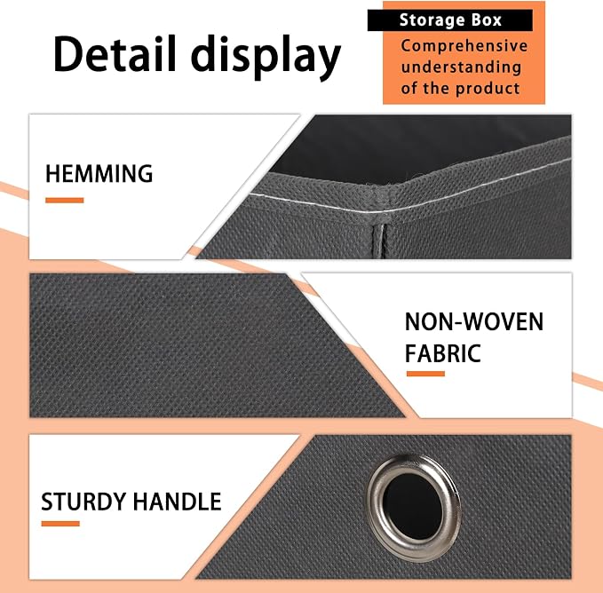Foldable Storage Cubes Bins, 11 Inch Cloth Storage Cube Fabric Storage Box - Image 7