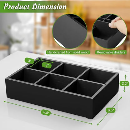 DRASTAR Tea Bag Organizer, Tea Bag Drawer Organizer, Wooden Tea Bag Holder - Image 3