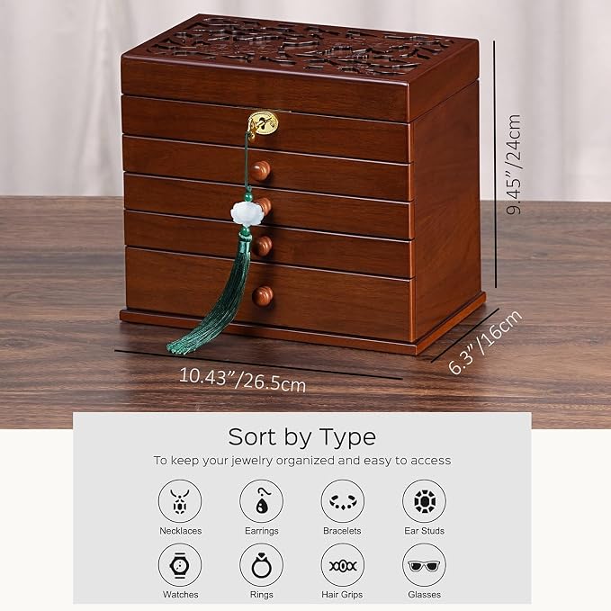 Vintage Wooden Jewelry Box - Image 5