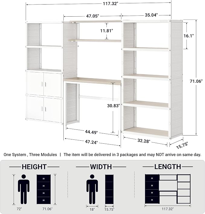 FLEXIMOUNTS 117"W Modular Garage Storage Cabinet - Image 2