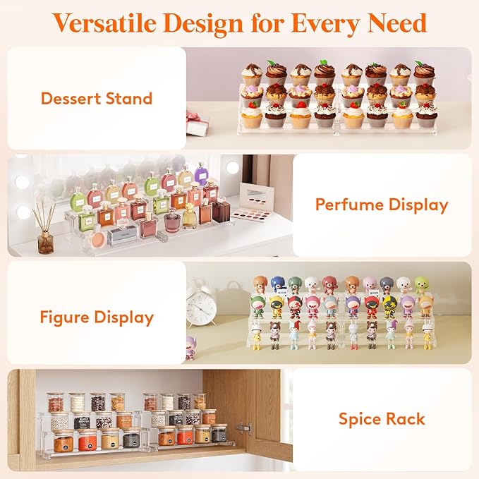 Lifewit Spice Rack, Perfume Cologne Organizer, Cupcake Stand, Tool-Free Assembly - Image 6