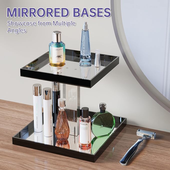 NiHome Acrylic Perfume Display Organizer, 2-Tier Cologne Organizer, Makeup - Image 5
