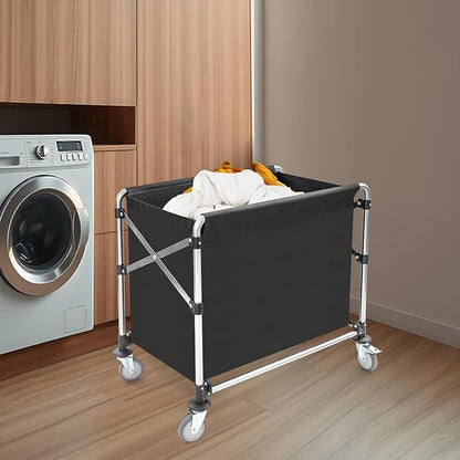 Commercial Laundry Cart with Wheels, Folding Laundry Hamper Cart, Heavy Duty - Image 9