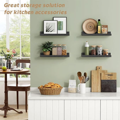 Forbena Black Picture Ledge Shelf, Floating Shelves - Image 4