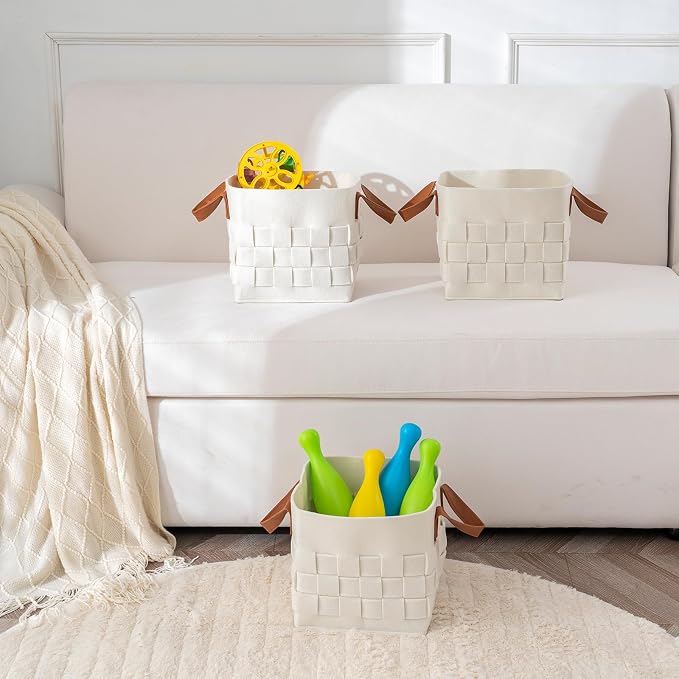 boldmonkey Storage Basket 3 Pack, Medium 10" x10" x10 " Baskets - Image 6