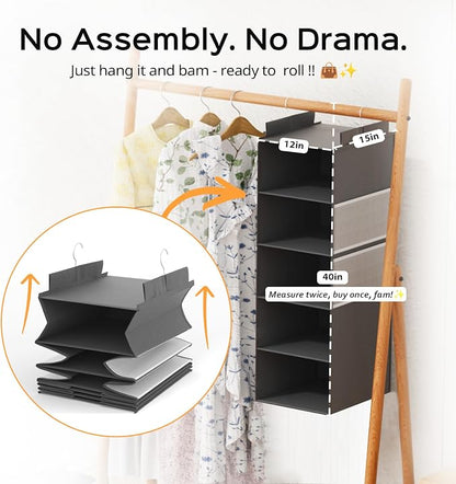 Deep Hanging Closet Organizers and Storage, Closet Hanging Storage Shelves - Image 4