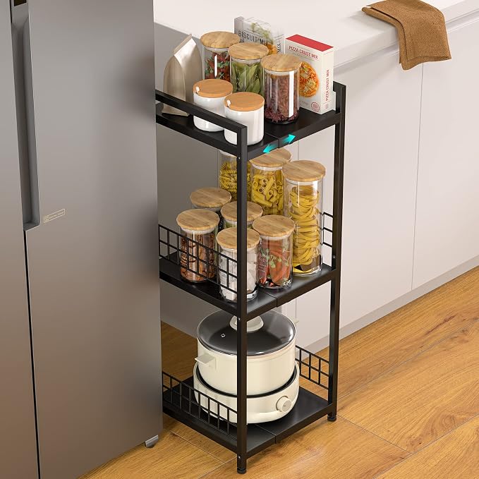 DAOUTIME 3-Tier Metal Shelving Unit, Expandable, Free-Standing, Open Floor - Image 4