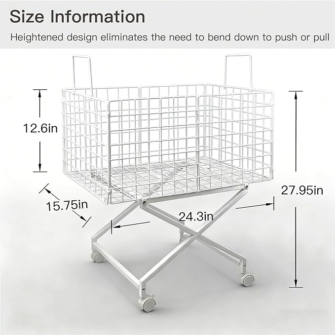 Rolling Laundry Basket with Wheels - Image 7