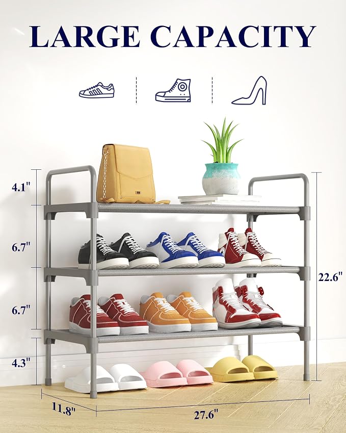 Kitsure Shoe Rack for Closet, Sturdy and Long-Lasting Shoe Shelf, Shoe Rack for - Image 2