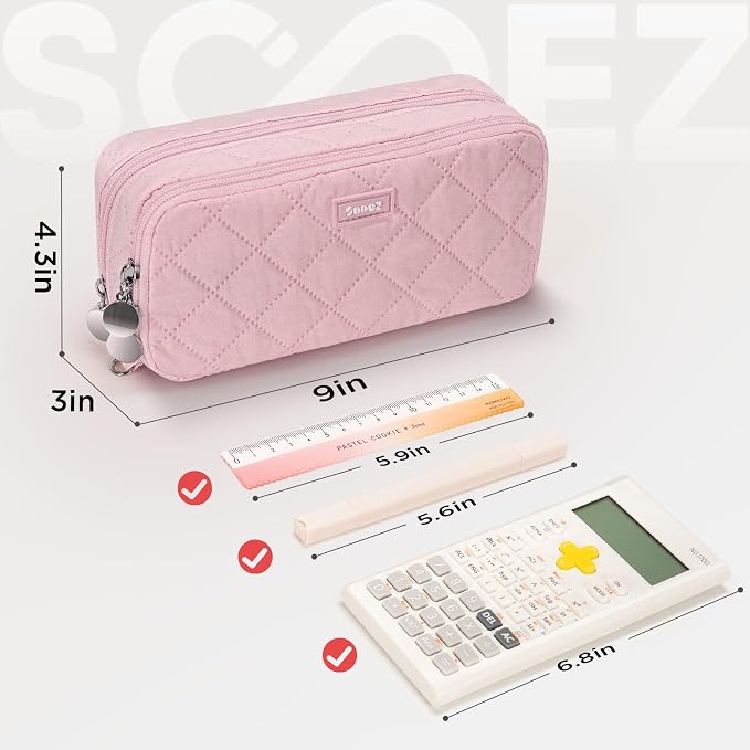 Sooez Large Pencil Case Pouch, Extra Big Pencil Bag - Image 5