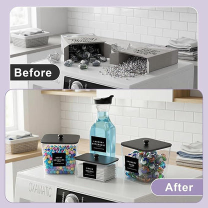 POLRAI Laundry Pod Containers and Dryer Sheet Holder and Laundry Detergent - Image 6