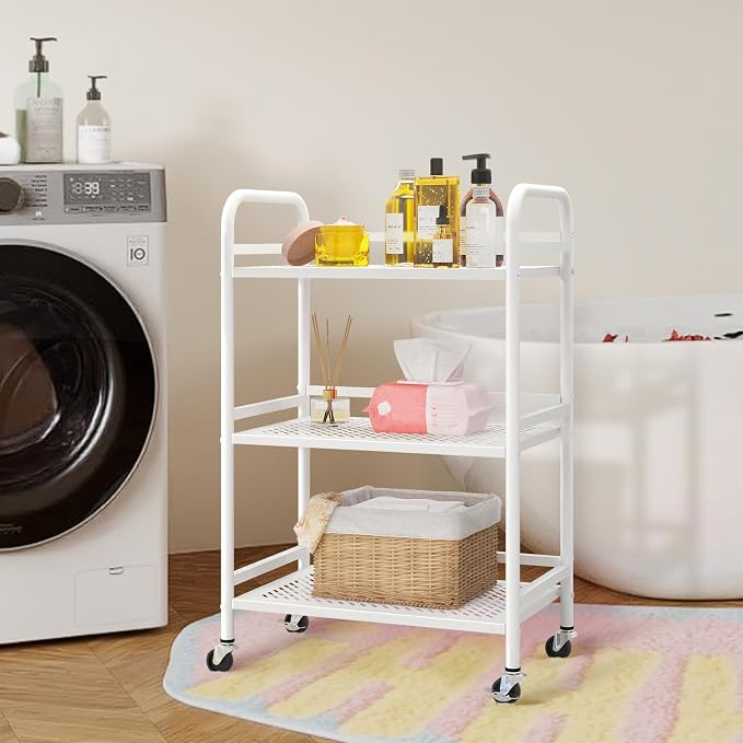 HDANI 3 Tier Rolling Cart, Heavy Duty Multifunctional Metal Frame-Supports 22 - Image 7