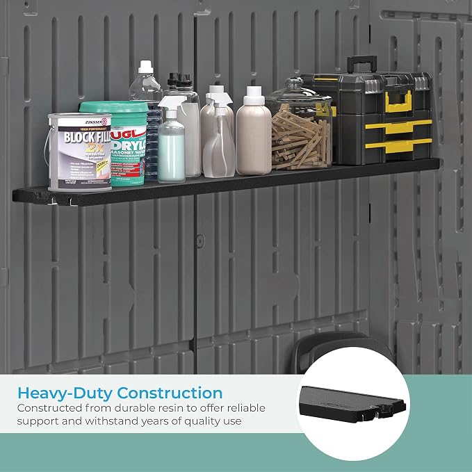 Suncast Horizontal or XL Vertical Shed Shelf Kit, Space Saving Shelving - Image 6