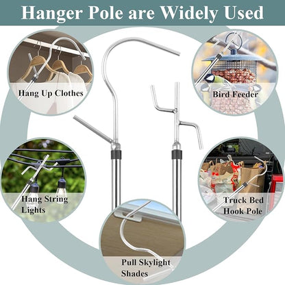 Clothes Hook Pole Heavy Duty, 32 to 80In Retail Clothing Hook Pole | Extra Long - Image 6