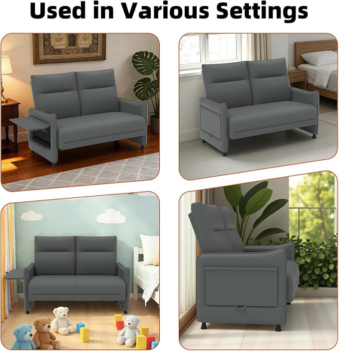 Faux Leather Loveseat, Upholstered Loveseat - Image 9
