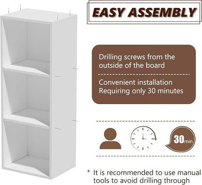 Wooden 3 Cube Storage Organizer, 3 Tier Storage Cubes Storage Display Cubby - Image 4