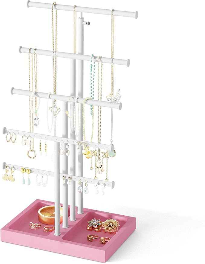 Love-KANKEI Jewelry Organizer Stand, 5 Tier Large Necklace Holder by Love-KANKEI