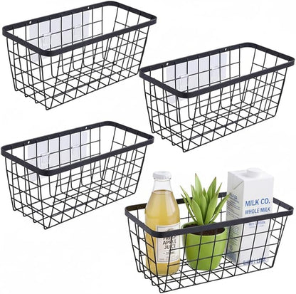 4 set Hanging Wall Basket Organizer, Over the Cabinet Door Wire Baskets by HomeSpaceStorageBasket