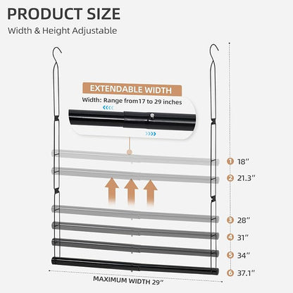 STORAGE MANIAC Hanging Closet Rod, Adjustable Width and Height Closet Hanging - Image 2