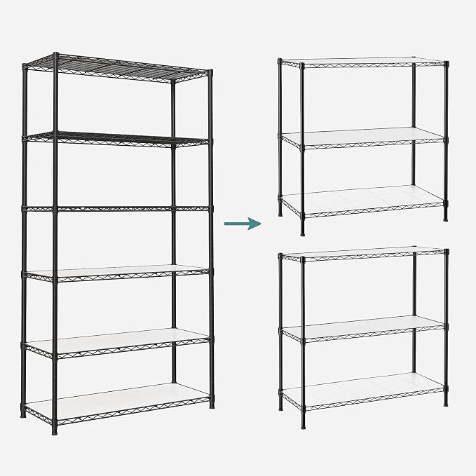 SONGMICS 6-Tier Storage Shelves, Wire Shelving Unit, Kitchen Metal Shelves - Image 5