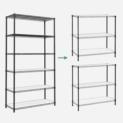 SONGMICS 6-Tier Storage Shelves, Wire Shelving Unit, Kitchen Metal Shelves - Image 5