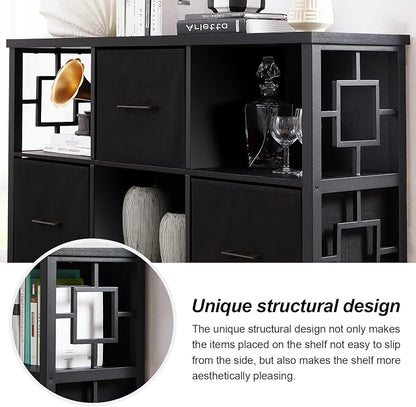HOMISSUE 6 Cube Storage Organizer Shelf, Rustic Short Bookshelf - Image 4