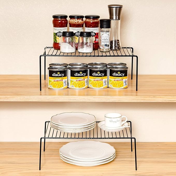 Kitchen Cabinet Shelf Organizer Set of 5, Large Metal Wire Pantry Storage - Image 5