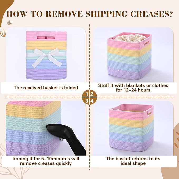 11 Inch Storage Cubes, 3 Pack Cube Storage Bins - Image 4